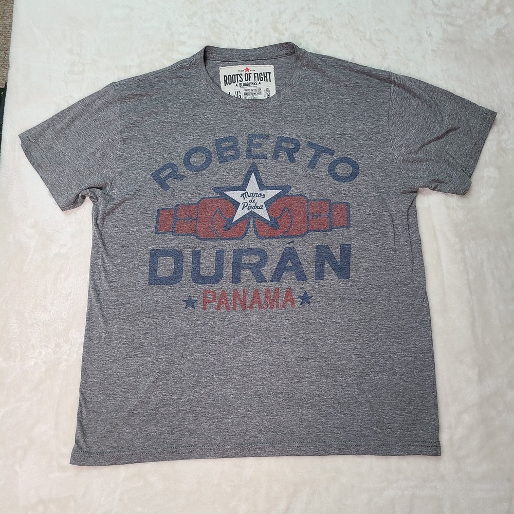 Roots of Fight Bloodlines Roberto Duran Manos De Piedra Shirt Sz L Mens Boxing